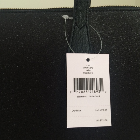 ♠️ Kate Spade NY Joeley Large Tote Black Glitter - Picture 6 of 7